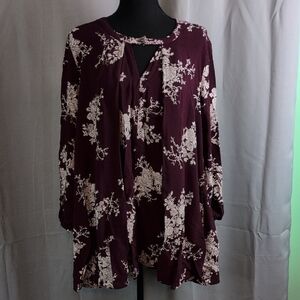 JODIFL Red and White Relaxed Cut Out Tunic